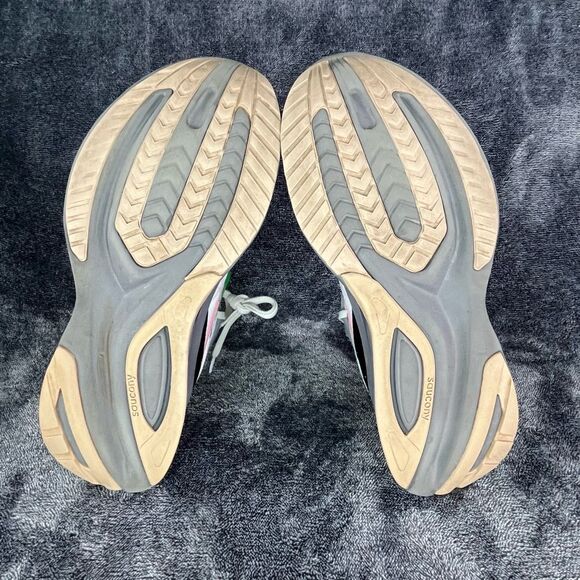 SAUCONY Women's Guide 16 White/Green/Pink Engineered Mesh Running Size 10.5 - Picture 8 of 9